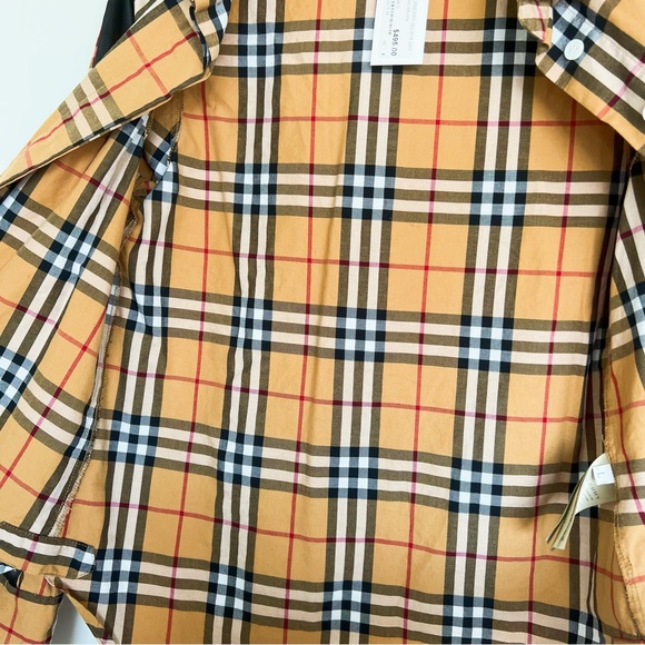 Burberry Classic Checkered Saoirse Satin Stripe Check Shirt Blouse Dressshirt - Picture 7 of 7